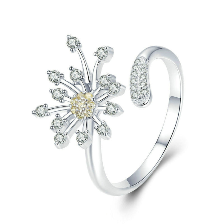 Anello donna argento 925 con tarassaco e zirconi