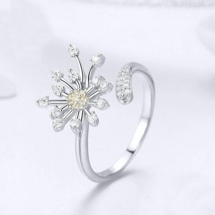 Anello donna argento 925 con tarassaco e zirconi