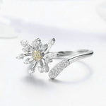 Anello donna argento 925 con tarassaco e zirconi