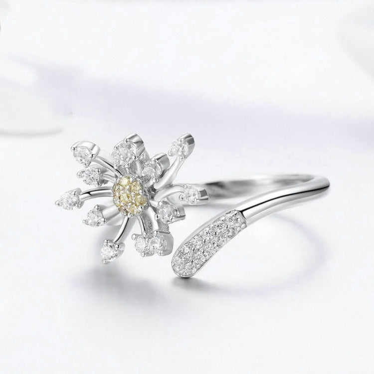 Anello donna argento 925 con tarassaco e zirconi
