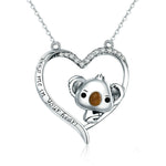 Collana da donna in argento sterling Koala S925 con zircone