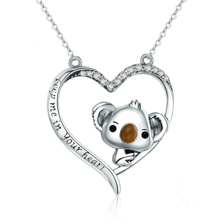 Collana da donna in argento sterling Koala S925 con zircone