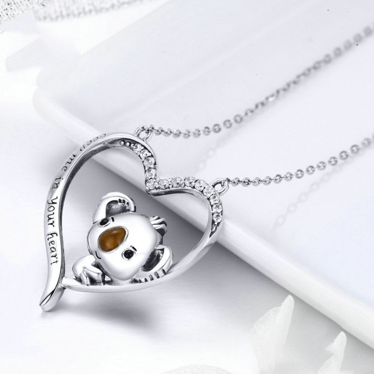 Collana da donna in argento sterling Koala S925 con zircone