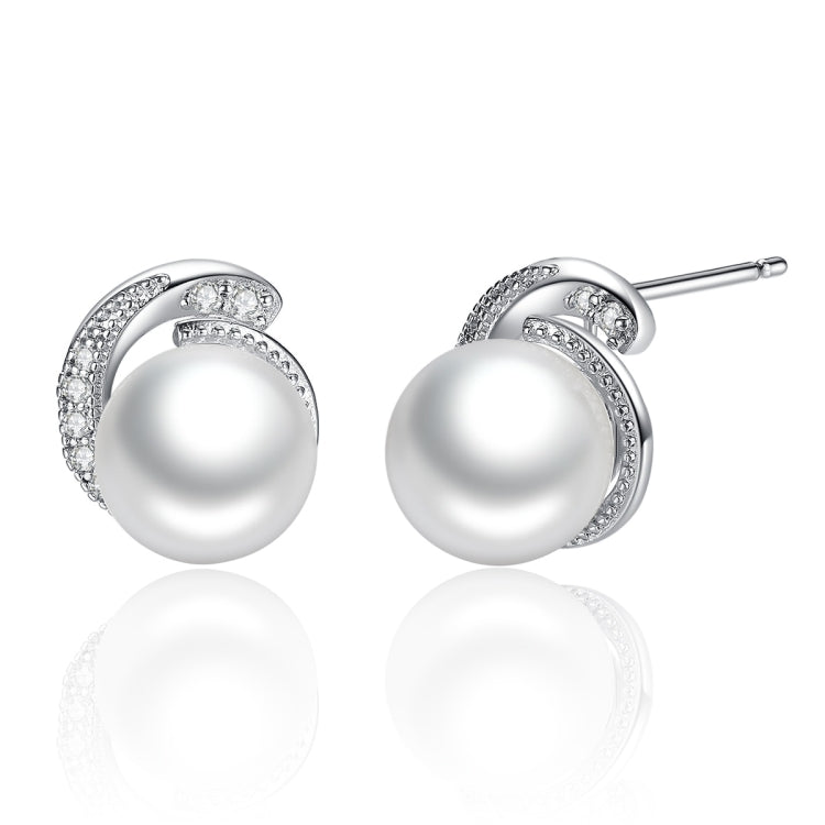 Orecchini donna perle argento 925 con zirconi 1,1x0,9 cm