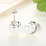 Orecchini donna perle argento 925 con zirconi 1,1x0,9 cm
