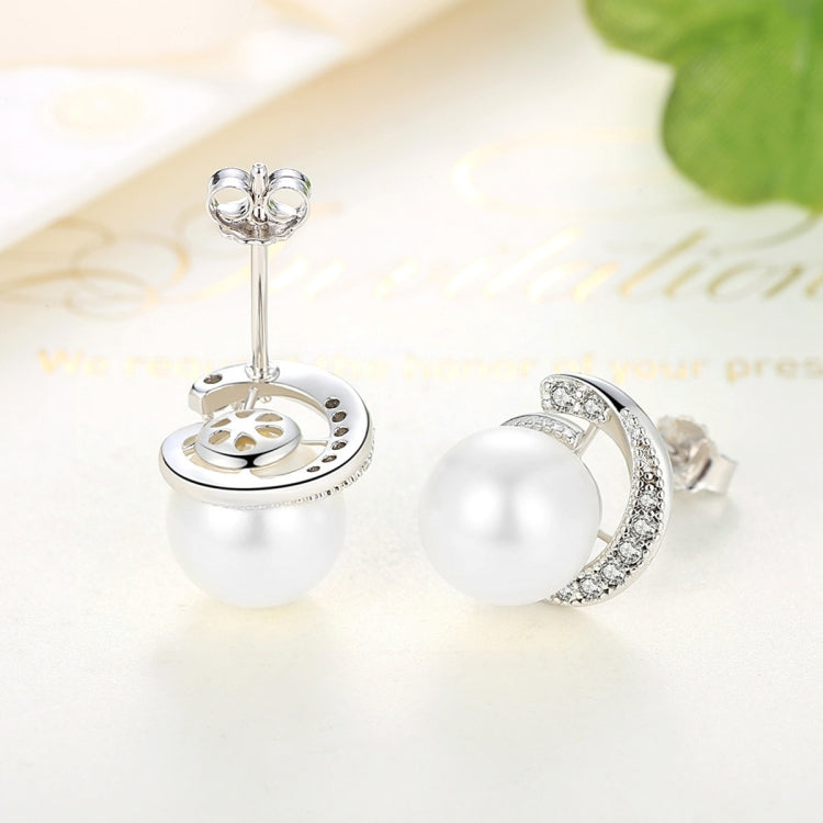 Orecchini donna perle argento 925 con zirconi 1,1x0,9 cm