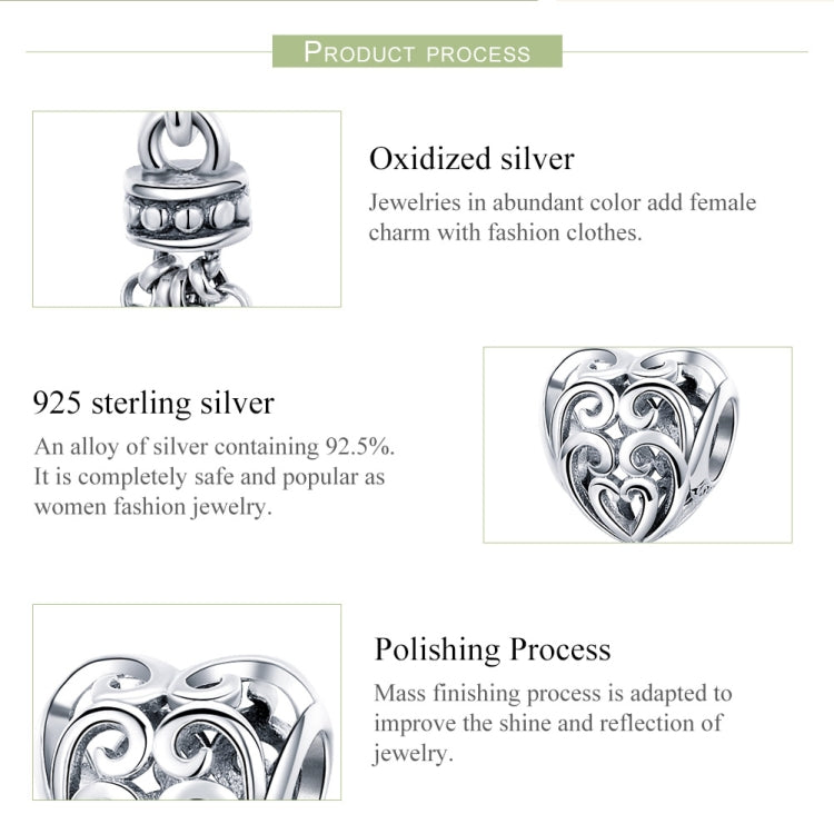 Perline cuore in argento sterling 925 S925