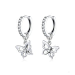 Orecchini in argento sterling S925 con zirconi 2,3x1 cm