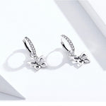 Orecchini in argento sterling S925 con zirconi 2,3x1 cm
