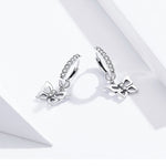 Orecchini in argento sterling S925 con zirconi 2,3x1 cm