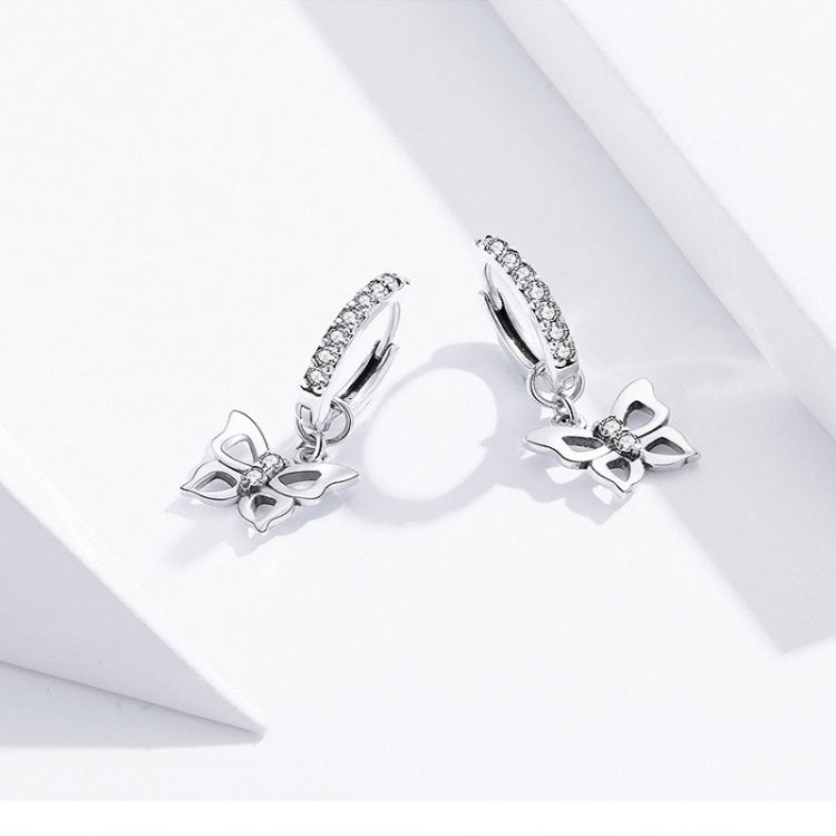 Orecchini in argento sterling S925 con zirconi 2,3x1 cm
