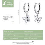 Orecchini in argento sterling S925 con zirconi 2,3x1 cm