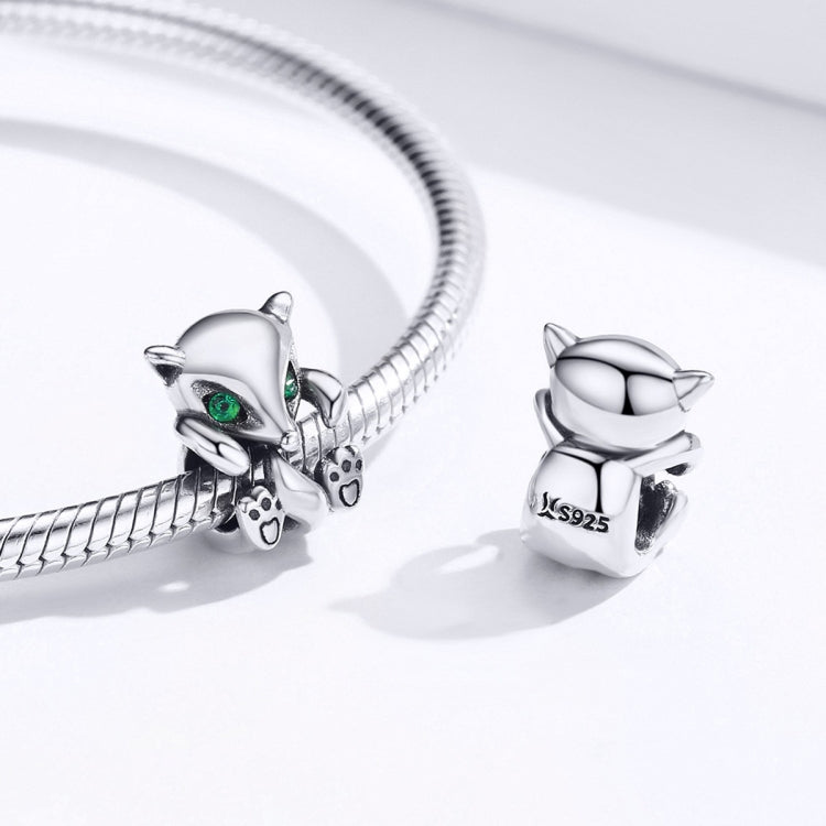 Perline sfuse con ciondolo volpe in argento 925