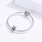 Perline sfuse con ciondolo volpe in argento 925