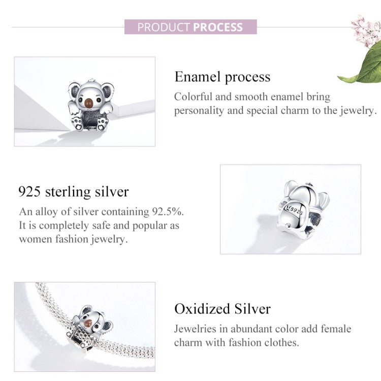 Perline Koala in argento 925 per braccialetti fai da te