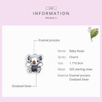 Perline Koala in argento 925 per braccialetti fai da te