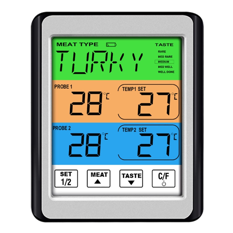 Termometro da cucina digitale con doppia sonda e schermo a colori