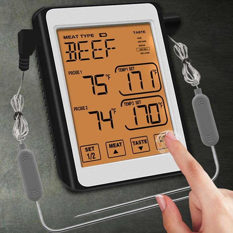 Termometro da cucina digitale con doppia sonda e schermo a colori