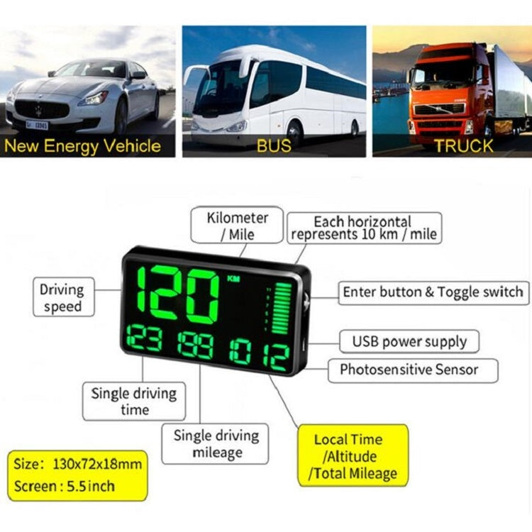 Kingneed C90 HUD GPS auto 5,5 pollici display velocità