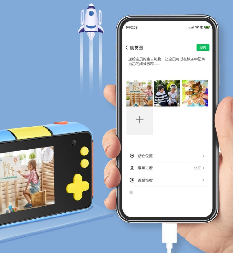Fotocamera digitale HD per bambini con doppia lente e schermo 2,4" - immagine 10