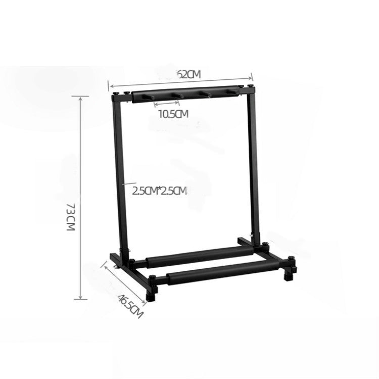Mensola espositiva per chitarra lunga pieghevole in metallo, Three Racks, Five Racks, Seven Racks, Nine Racks