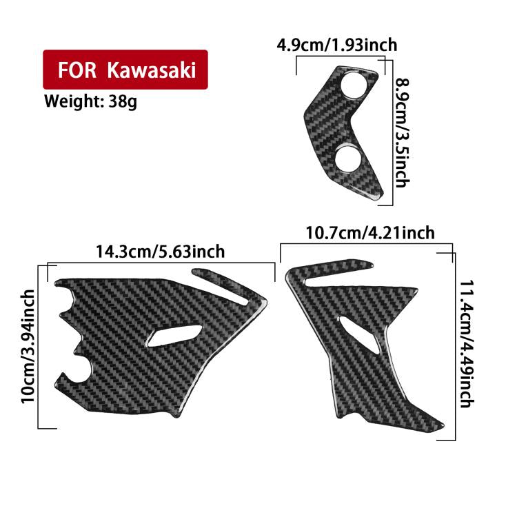 Adesivi decorativi per poggiapiedi per Kawasaki Z650 2024-2025, set da 3 pezzi.