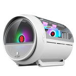 GAMEKM Genki Bomb Personality Gaming Internet Cafe Custodia da gioco laterale USB 3.0 Custodia per computer desktop raffreddata ad acqua, White, Pink, Black
