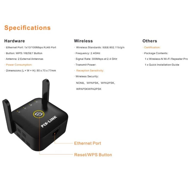 PIX-LINK WR22 Estensore segnale WiFi 300 Mbps