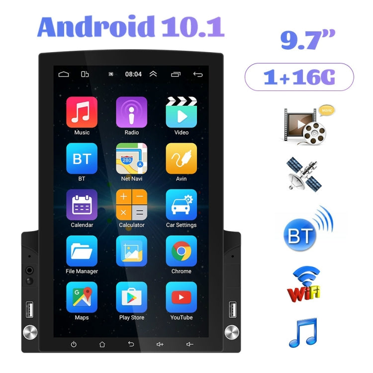 Navigatore Android auto 9,7" HD con lettore MP5 e GPS