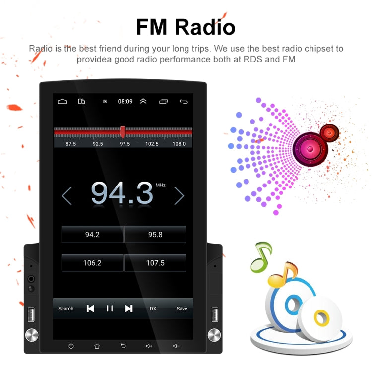 Navigatore Android auto 9,7" HD con lettore MP5 e GPS