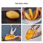 Affettatrice e pelapatate per mango in acciaio inox