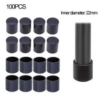 Tappi protettivi per gambe sedie in PVC nero 16-25 mm