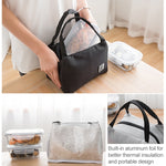 Borsa termica portatile per il pranzo 23x18 cm nera