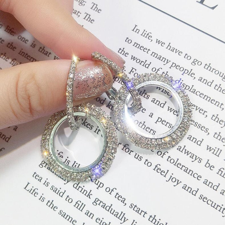 Orecchini rotondi donna con cristalli e strass