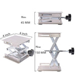 Piattaforma elevatrice manuale in acciaio inox 100x100mm