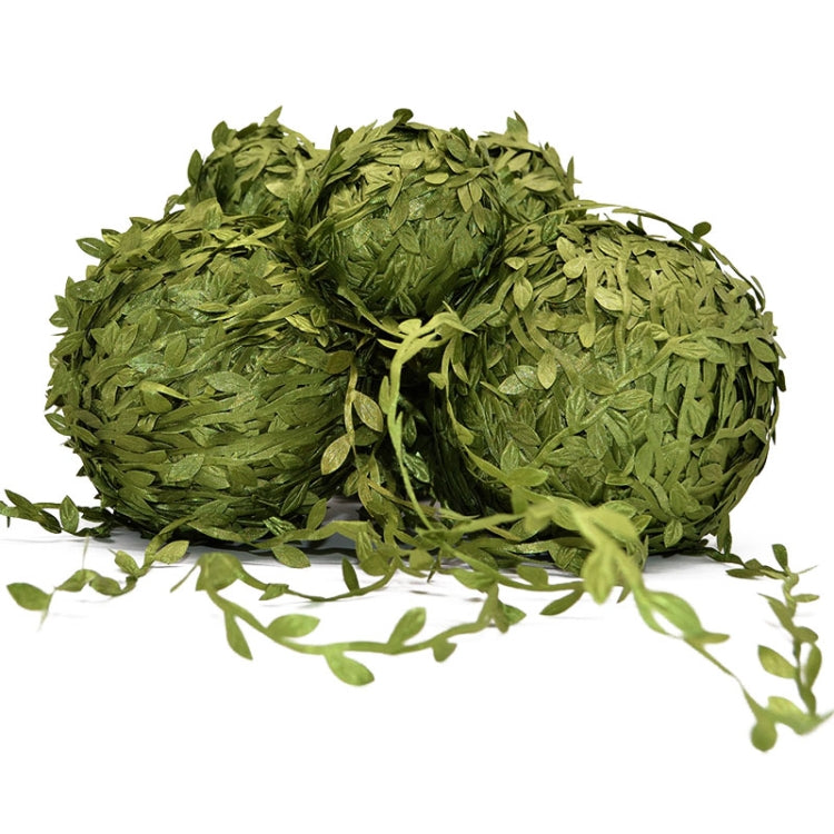Accessori decorazione ghirlanda foglie stoffa verde 2 pezzi
