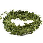Accessori decorazione ghirlanda foglie stoffa verde 2 pezzi