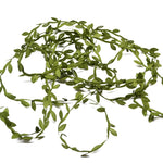 Accessori decorazione ghirlanda foglie stoffa verde 2 pezzi