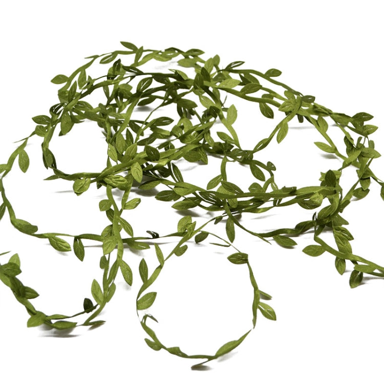 Accessori decorazione ghirlanda foglie stoffa verde 2 pezzi