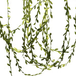 Accessori decorazione ghirlanda foglie stoffa verde 2 pezzi