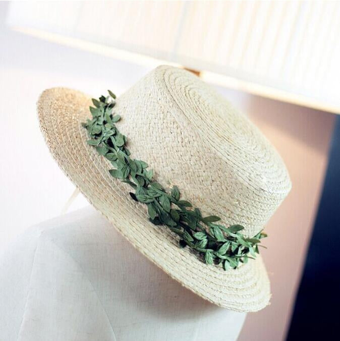 Accessori decorazione ghirlanda foglie stoffa verde 2 pezzi