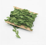 Accessori decorazione ghirlanda foglie stoffa verde 2 pezzi