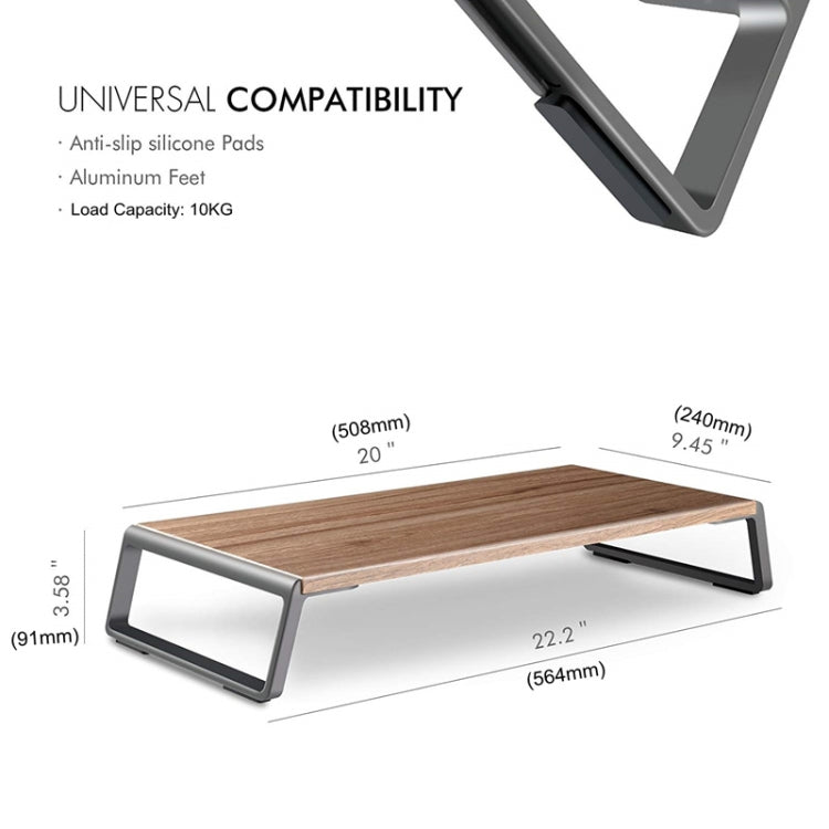 Supporto da scrivania in MDF e alluminio per monitor