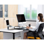 Supporto da scrivania in MDF e alluminio per monitor