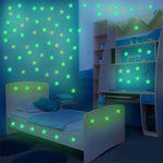 100 adesivi murali stelle luminose per bambini