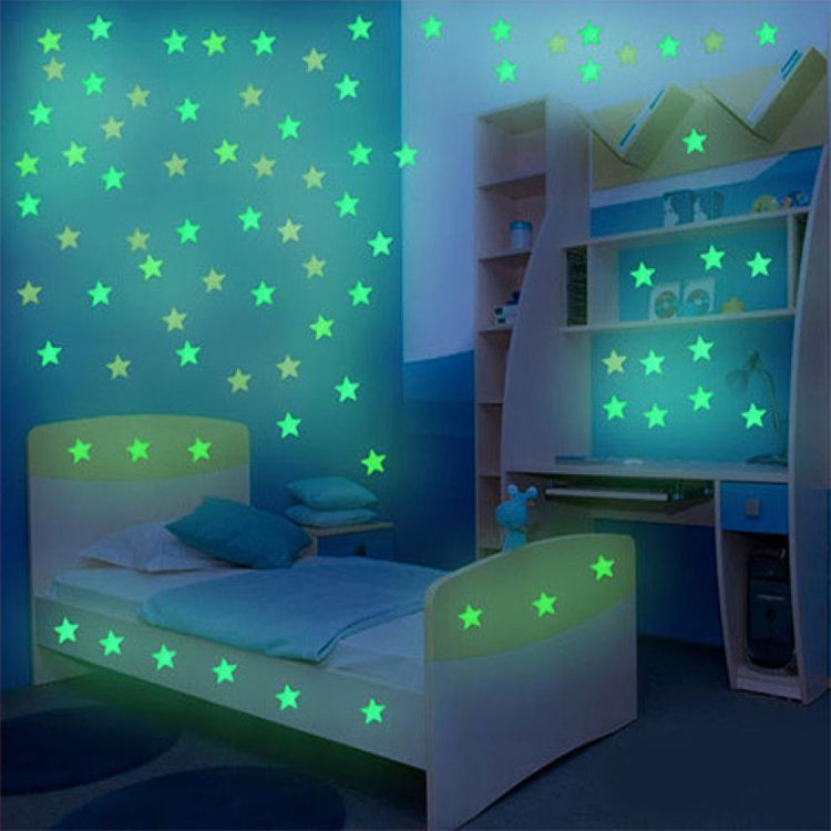 100 adesivi murali stelle luminose per bambini