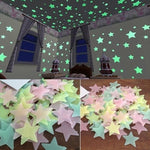 100 adesivi murali stelle luminose per bambini