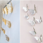 Adesivi murali farfalla 3D in PVC set 12 pezzi