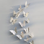 Adesivi murali farfalla 3D in PVC set 12 pezzi