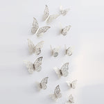 Adesivi murali farfalla 3D in PVC set 12 pezzi